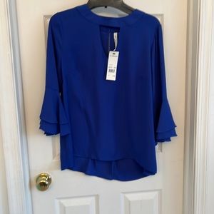 My Collection 3/4 Blouse Blue
